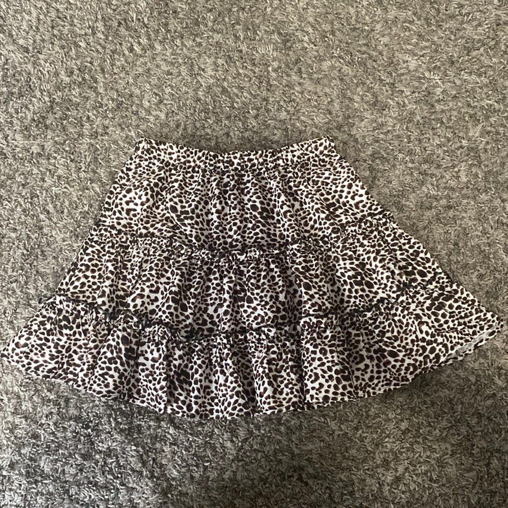 cheetah print ruffle shein mini skirt